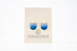 Blue Ombre Half Oval Earrings