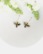 Patinaed Bees on Yellow Hexagon