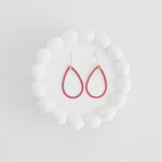 Hand patinaed pink iridescent open drops