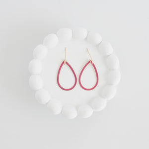 Hand patinaed pink iridescent open drops