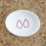 Hand patinaed pink iridescent open drops