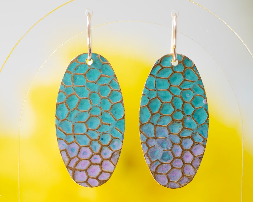 Purple Verdigris Ombre Textured Ovals