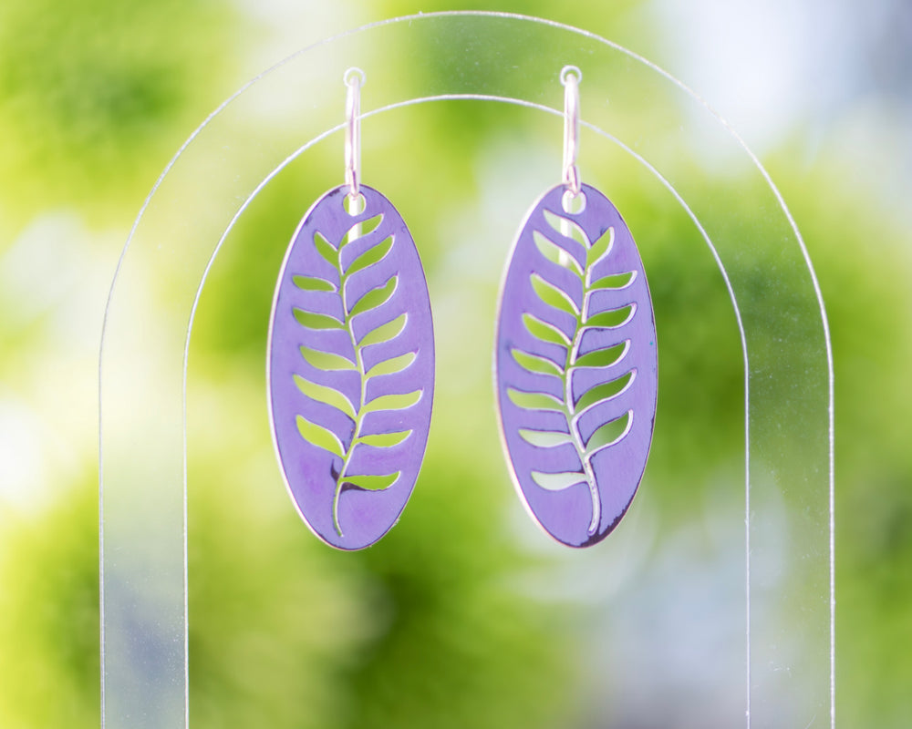 Hand-Patinaed Pinkish Purple flower cut outs