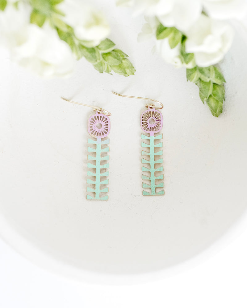 Mint Green + Pink Flowers