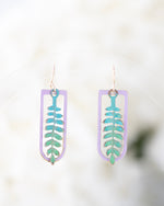 Green Verdigris Leaves over Purple