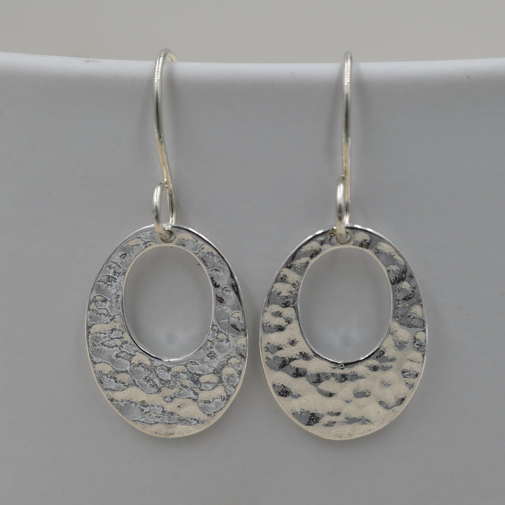 Hammered Sterling Silver Contemporary Tear Drops