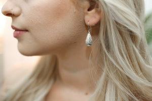 Hammered Sterling Silver Tear Drops