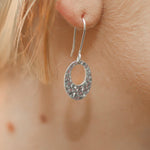 Hammered Sterling Silver Contemporary Tear Drops