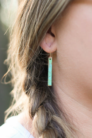 Green + Turquoise Patinaed Brass Bars